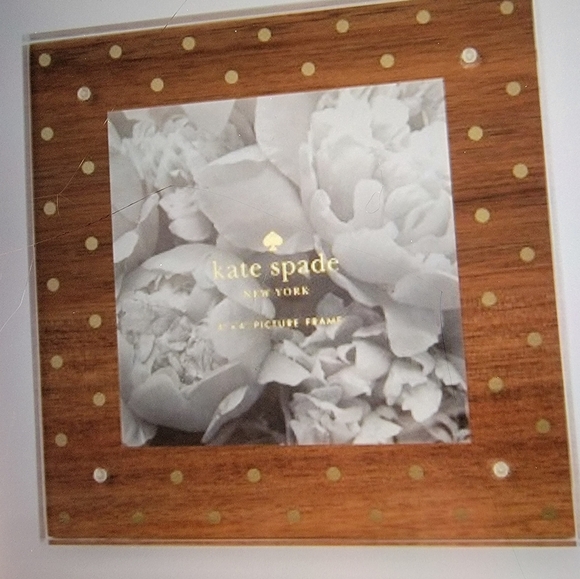 NEW IN BOX kate spade™ Brown and Gold Polka Dot Picture Frame - Picture 1 of 7